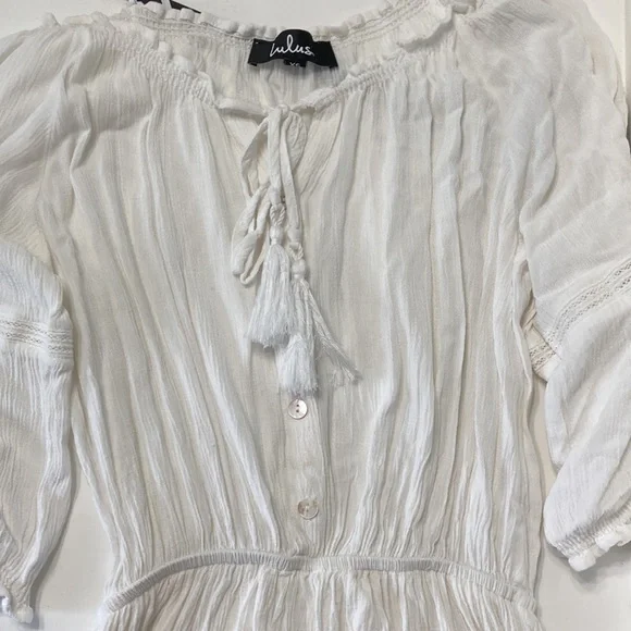 Lulu’s White Boho Off the Shoulder Dress - Picture 8 of 11